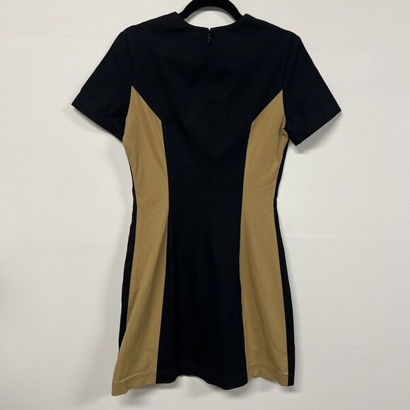 Derek Lam 10 Crosby Dress Womens Size 8 Black Cream Colorblock Cotton Poplin - Picture 3 of 13